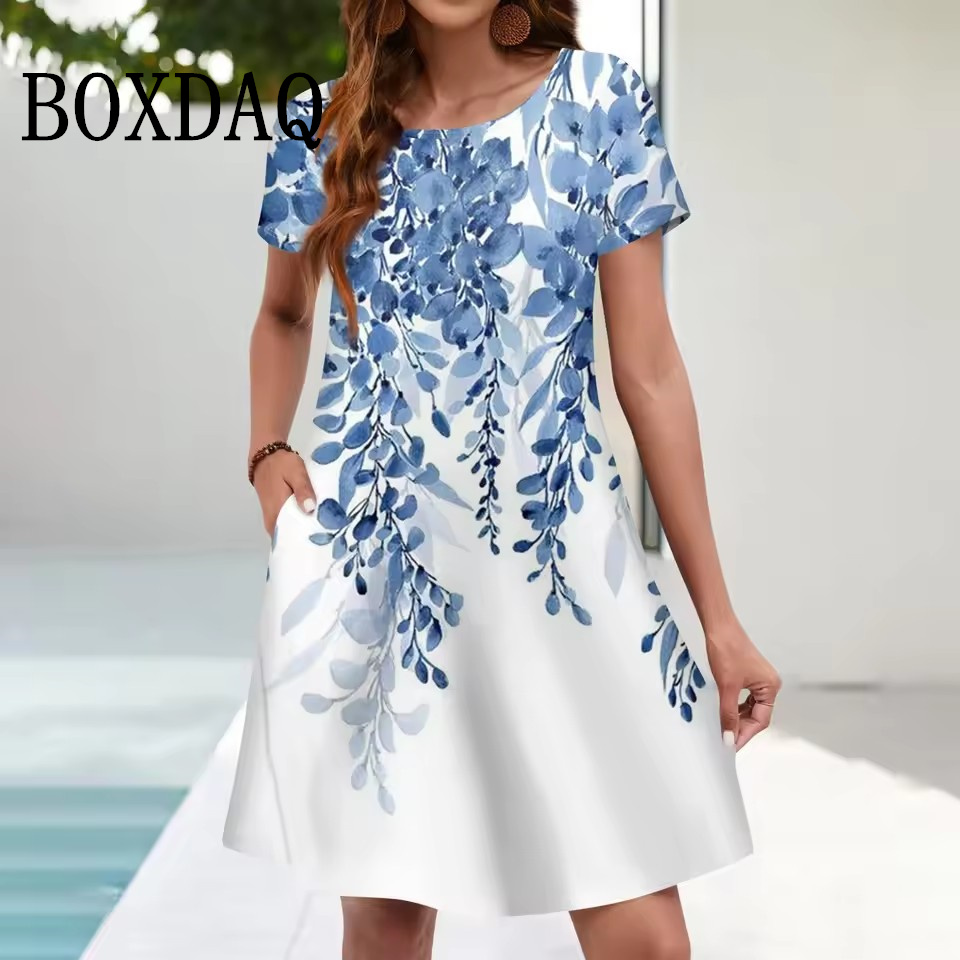 Romper Floral Print - Vestito estivo casual da donna Tasche