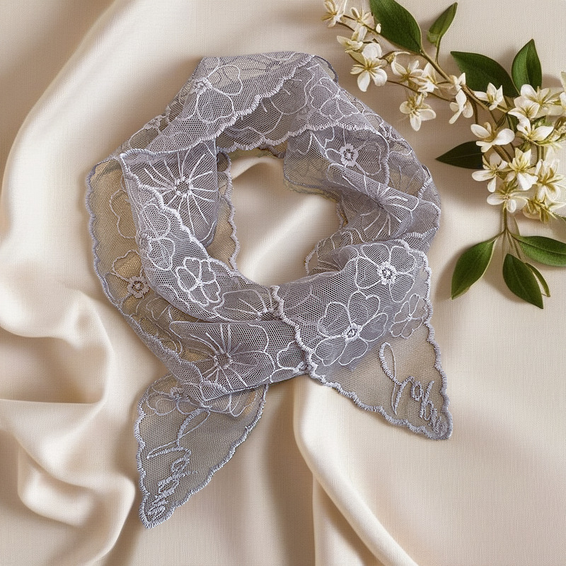 Headband Summer Knit - Sciarpa di seta francese in pizzo